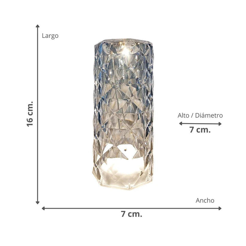 LAMPARA DE ACRÍLICO LUZ DIAMANTE TÁCTIL
