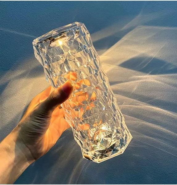 LAMPARA DE ACRÍLICO LUZ DIAMANTE TÁCTIL