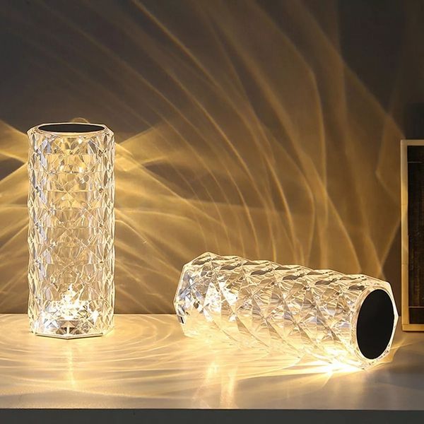 LAMPARA DE ACRÍLICO LUZ DIAMANTE TÁCTIL