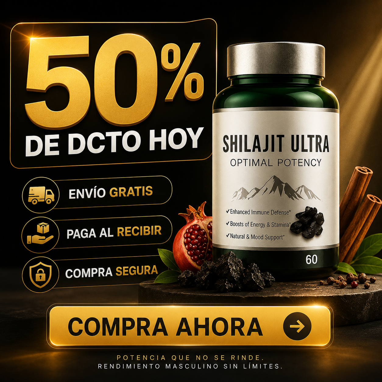 Shilajit Ultra - Energía y Vitalidad Diaria