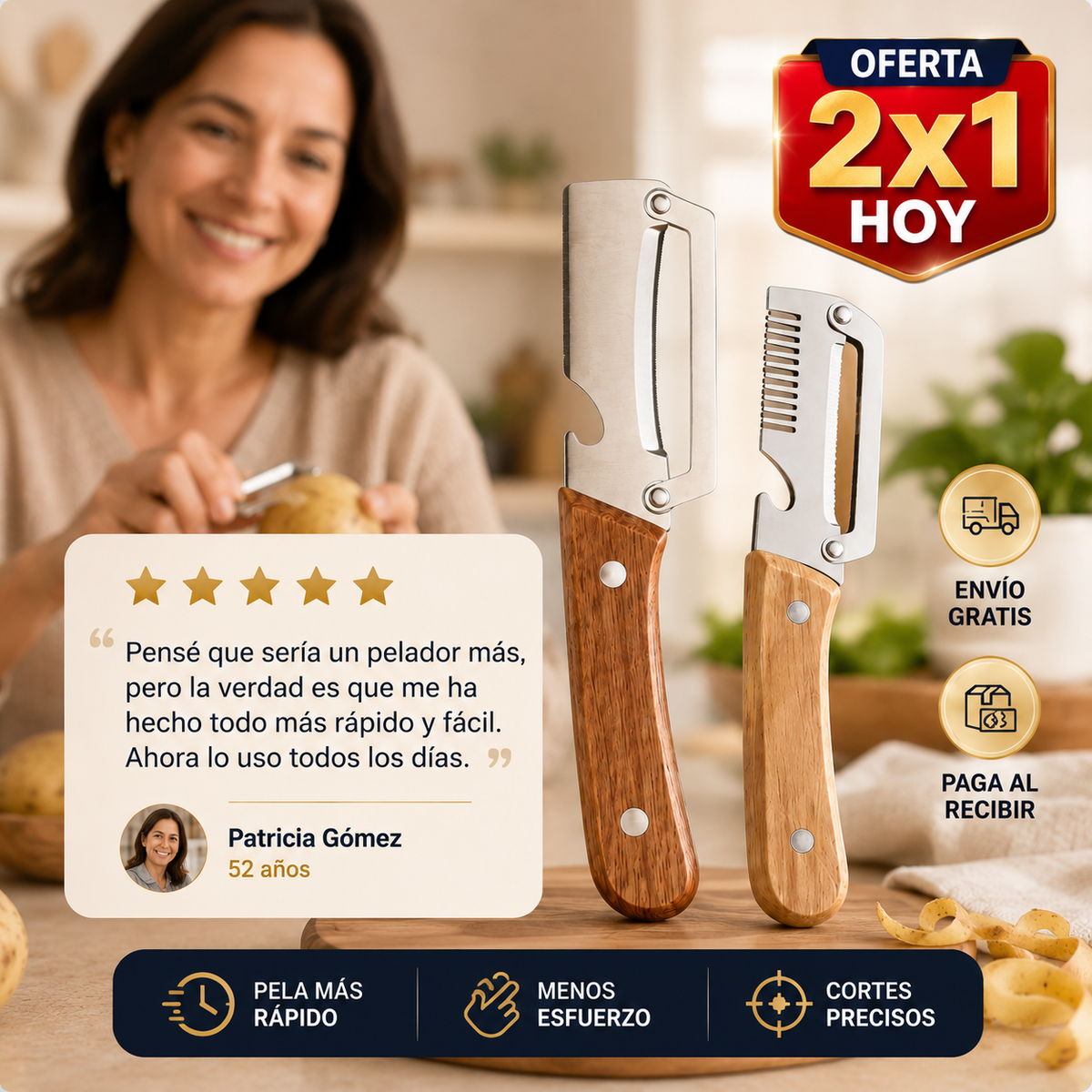 Pack Cuchillos Profesional 2X1 - Ahorra tiempo al cocinar