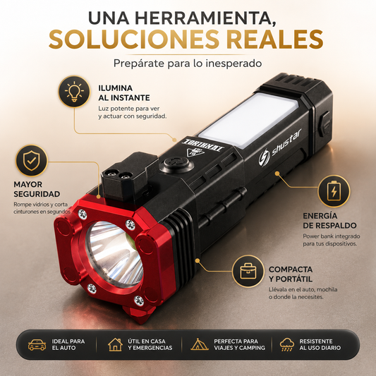 LumiPro 4 en 1 - Luz y seguridad siempre contigo