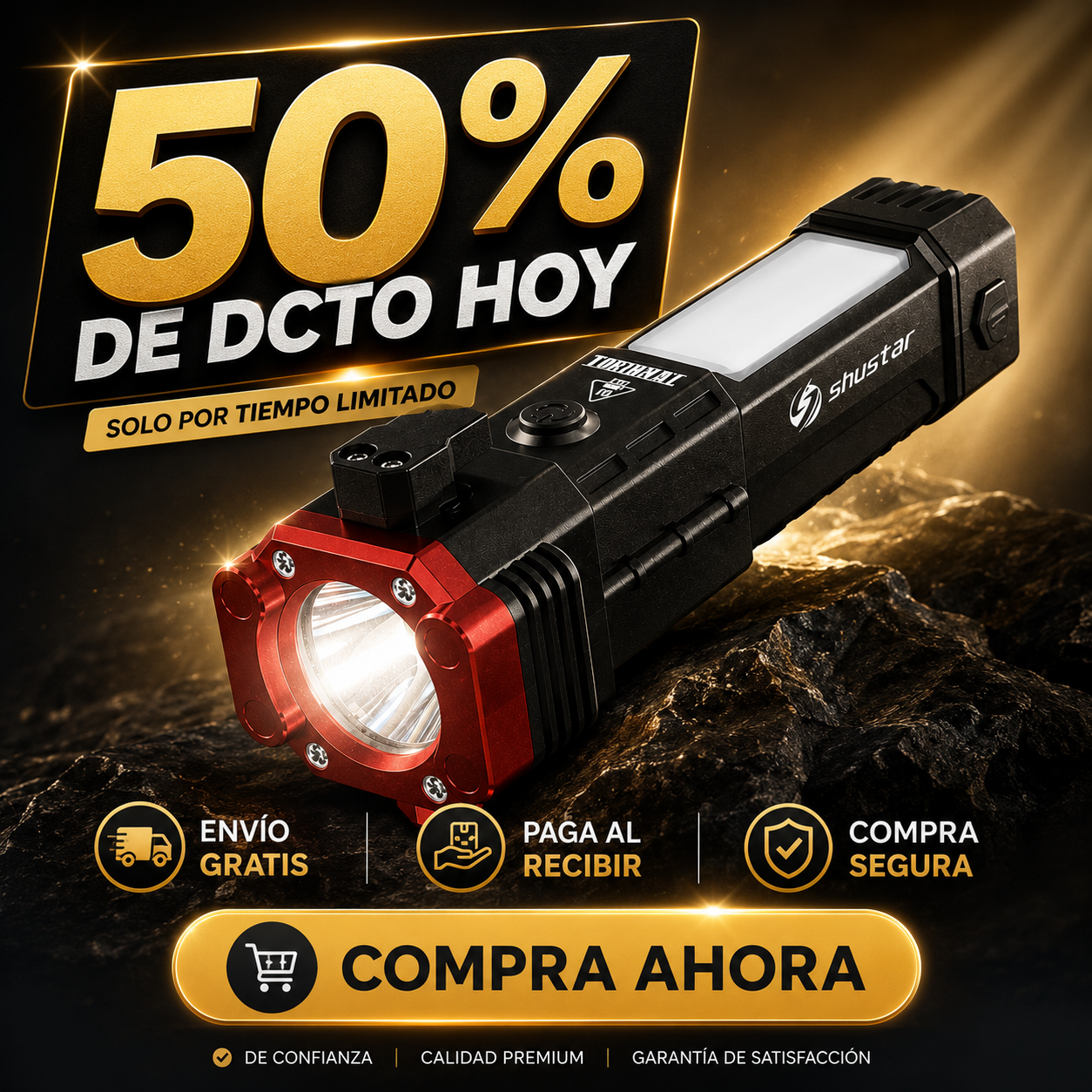 LumiPro 4 en 1 - Luz y seguridad siempre contigo