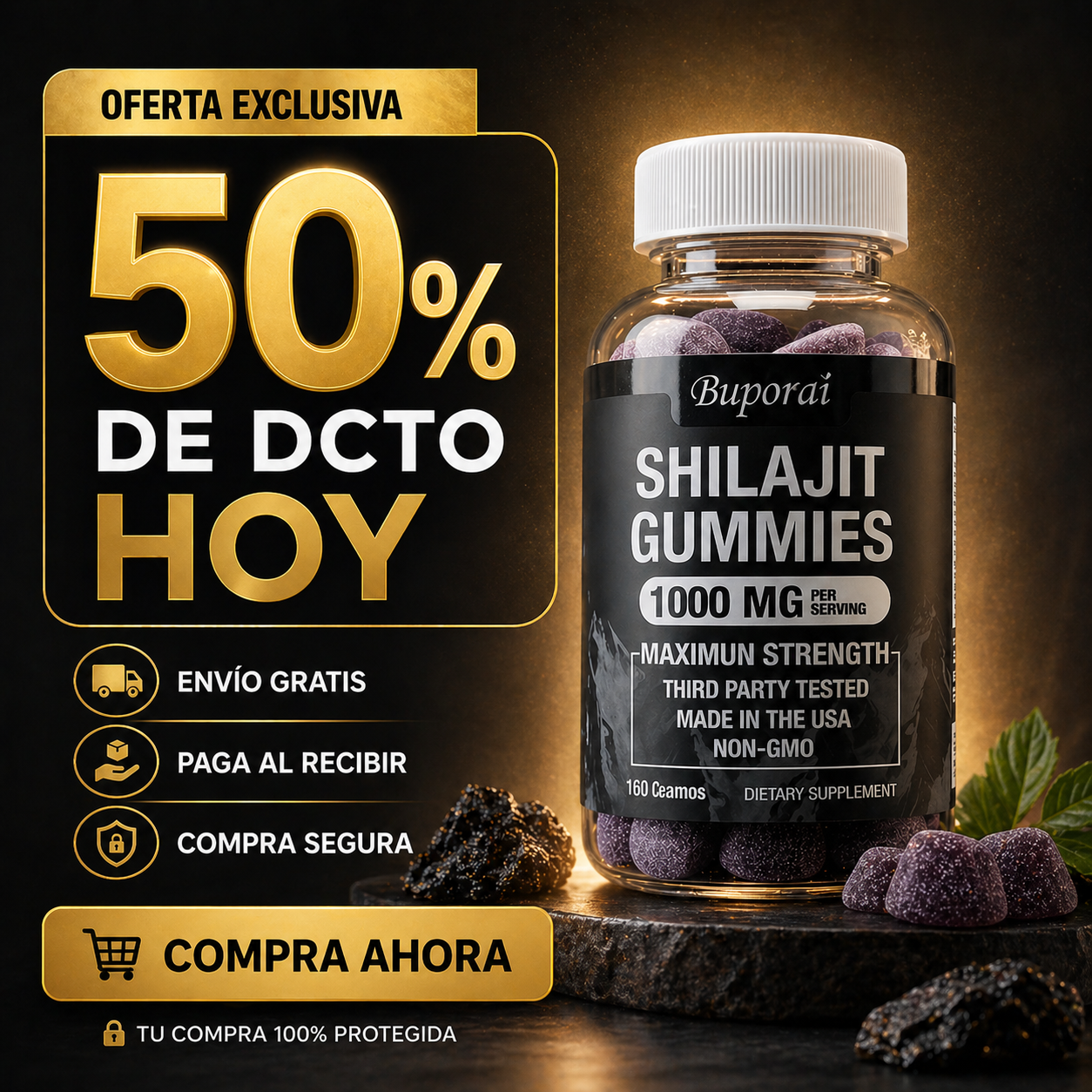 Shilajit Gomitas - Apoyo diario para más energía