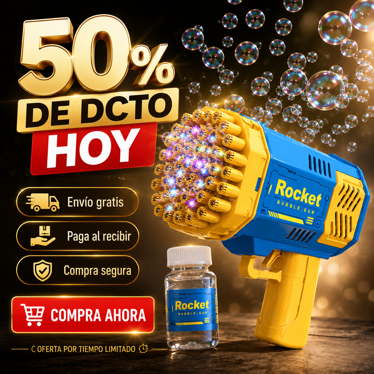 FunBazooka™ – Cientos de burbujas en segundos