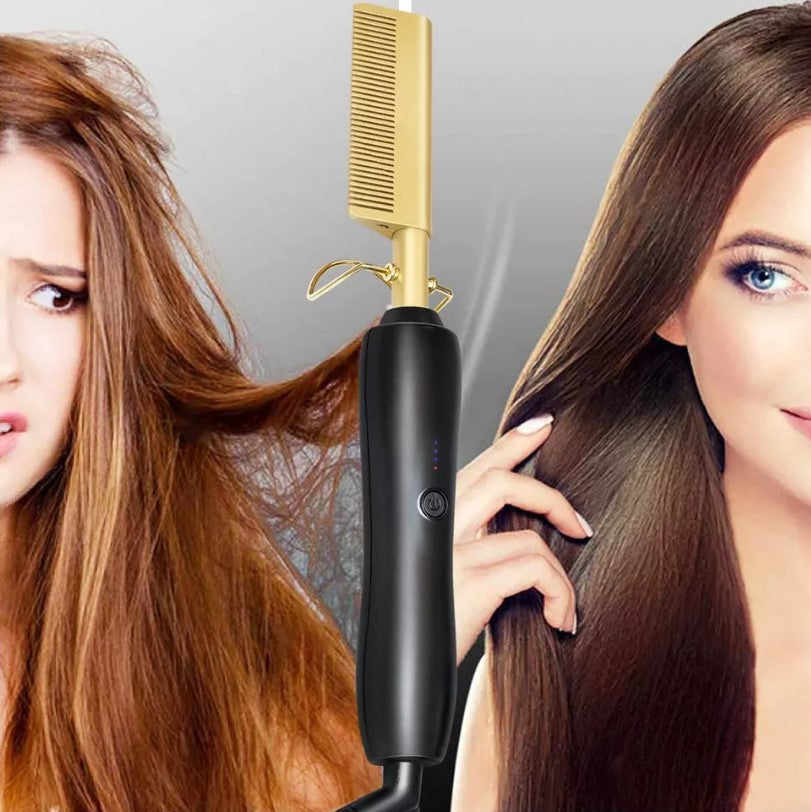 PEINE CALIENTE ALISADOR DE PELO, 2 EN 1