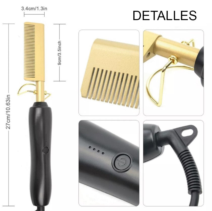 PEINE CALIENTE ALISADOR DE PELO, 2 EN 1