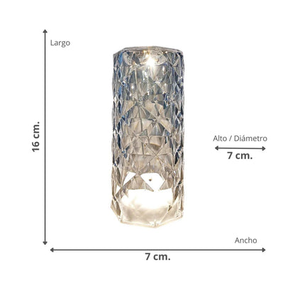 LAMPARA DE ACRÍLICO LUZ DIAMANTE TÁCTIL