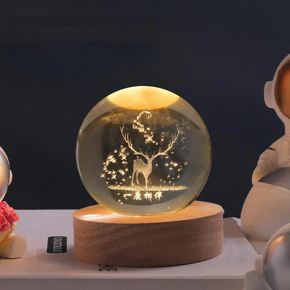 LAMPARA BOLA DE CRISTAL 3D