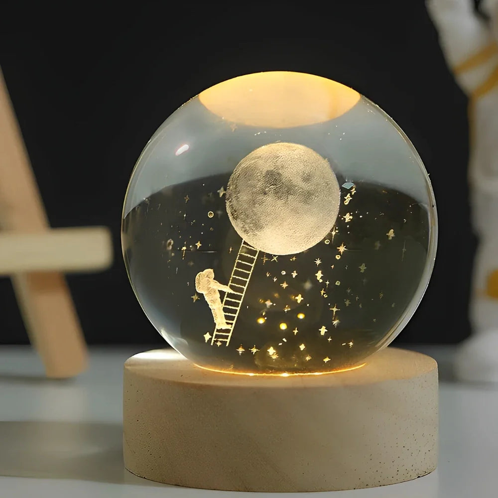 LAMPARA BOLA DE CRISTAL 3D