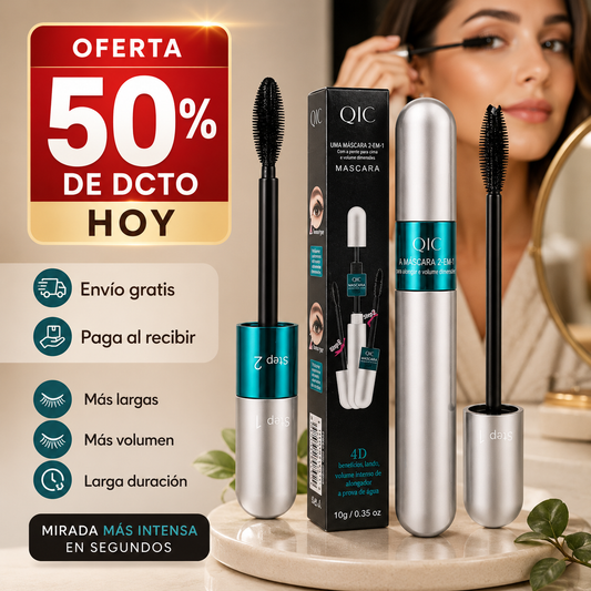 Mascara QIC - Doble Efecto 4D Más Volumen
