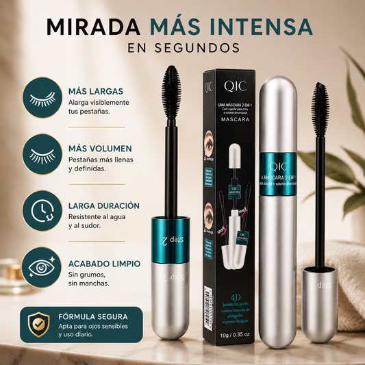 Mascara QIC - Doble Efecto 4D Más Volumen