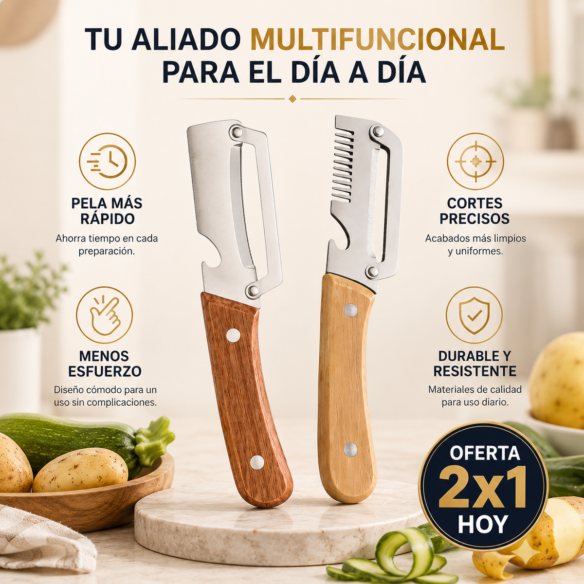 Pack Cuchillos Profesional 2X1 - Ahorra tiempo al cocinar