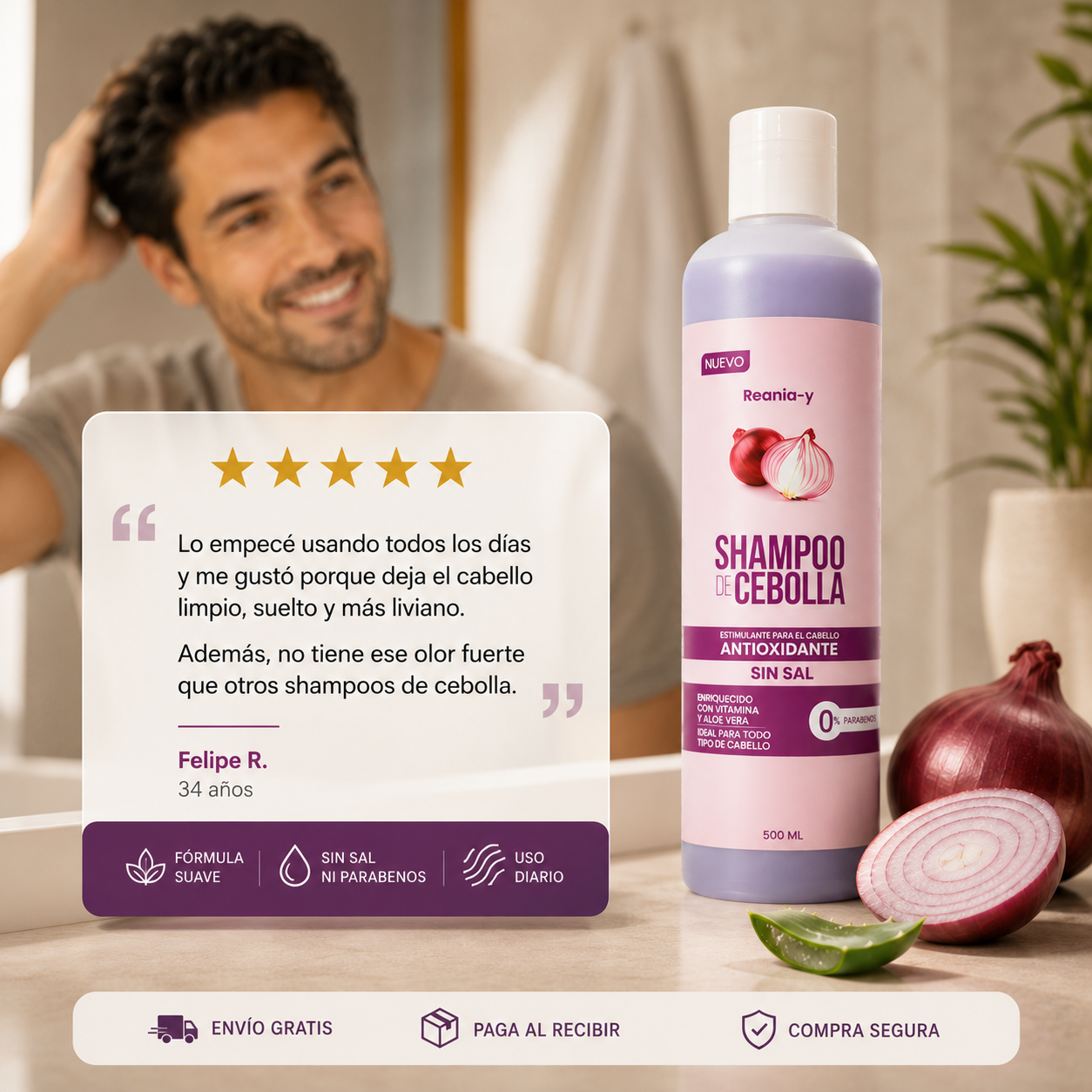 Shampoo Cebolla - Menos Caída Capilar
