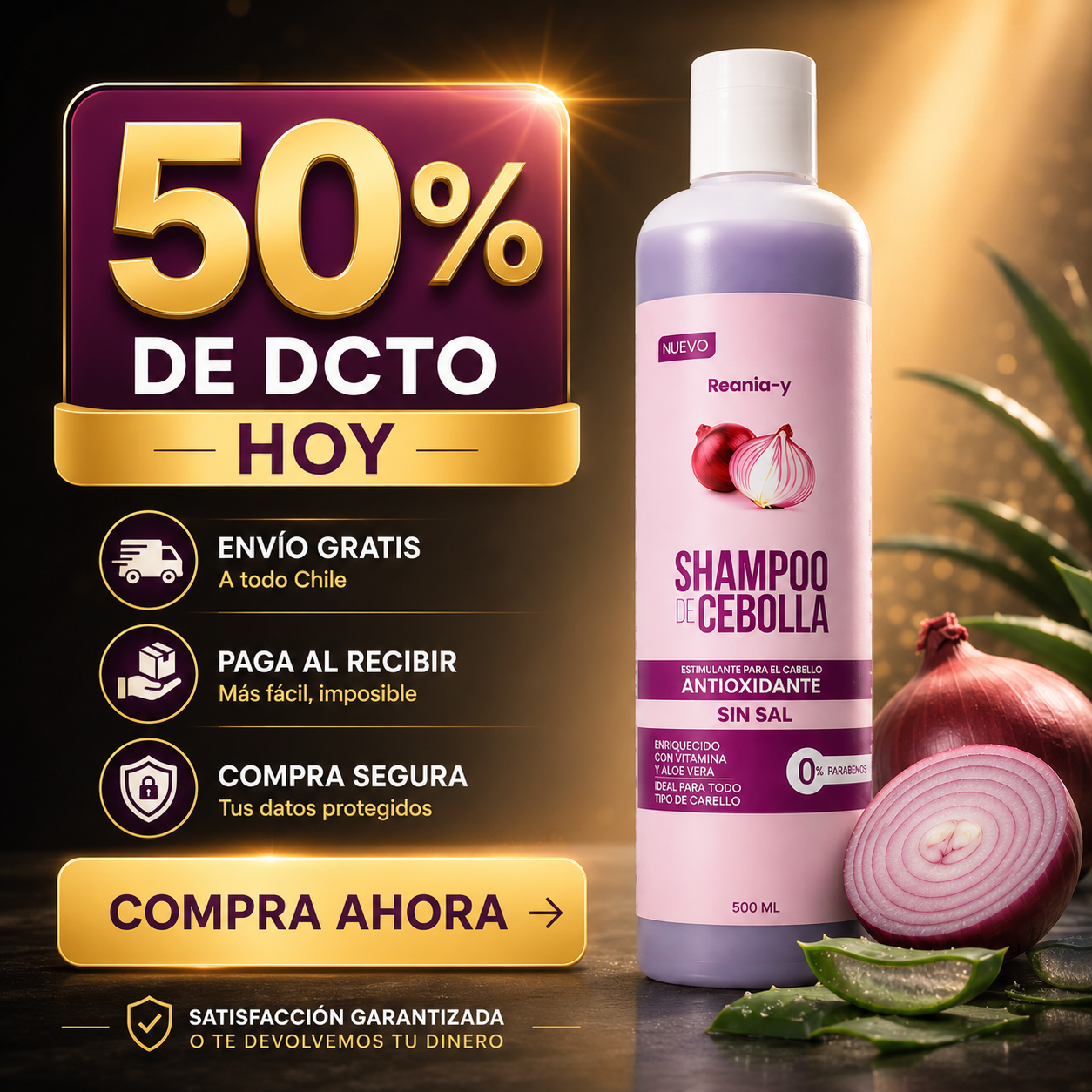 Shampoo Cebolla - Menos Caída Capilar