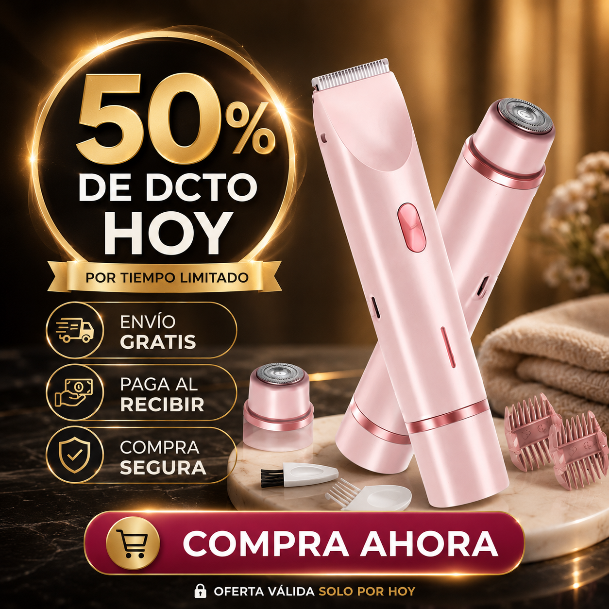 PeachSkin 2 en 1 - Depilación suave y rápida aprueba de agua