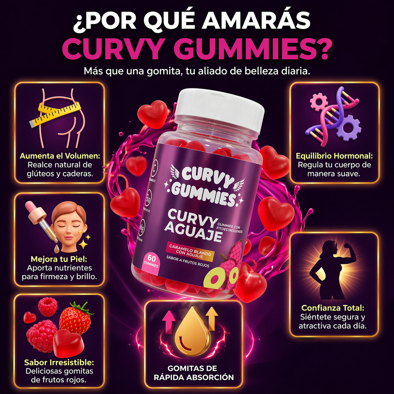 Curvy Gummies - Apoya Curvas Más Definidas