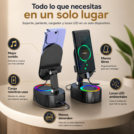 PowerStand - Parlante, Carga y Soporte