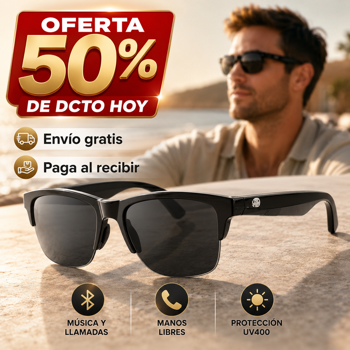Gafas Inteligente F06 - Escucha sin dejar de ver