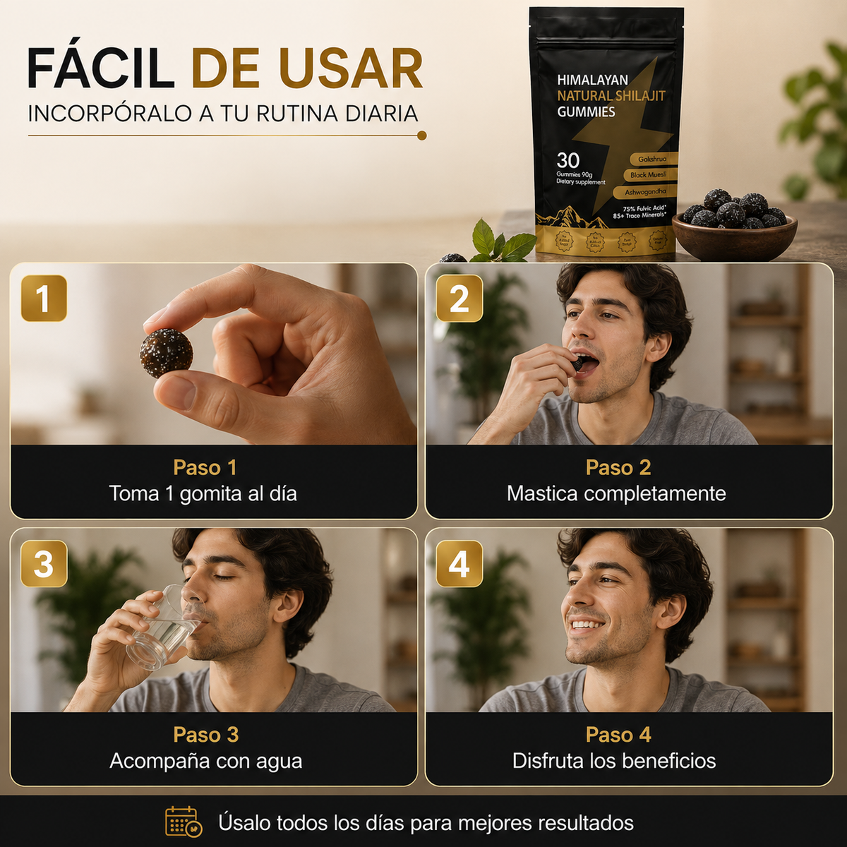 Shilajit Gomitas - Apoyo diario para más energía