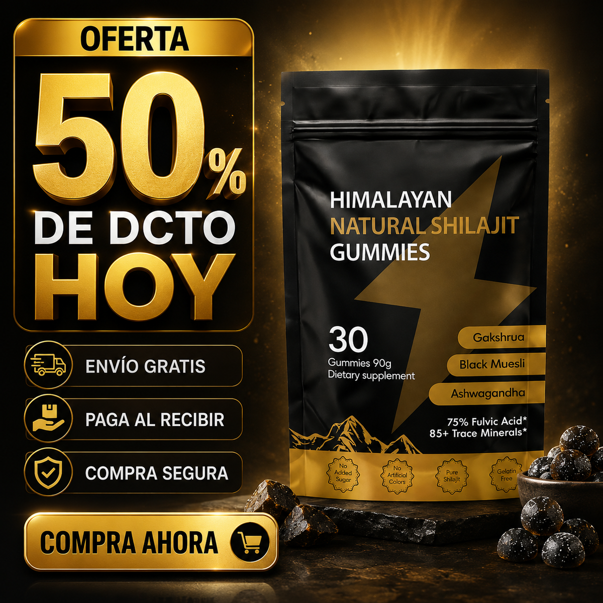Shilajit Gomitas - Apoyo diario para más energía