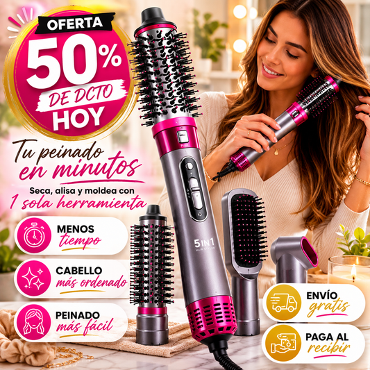 BellaAir 5 en 1 - Peina y seca en minutos
