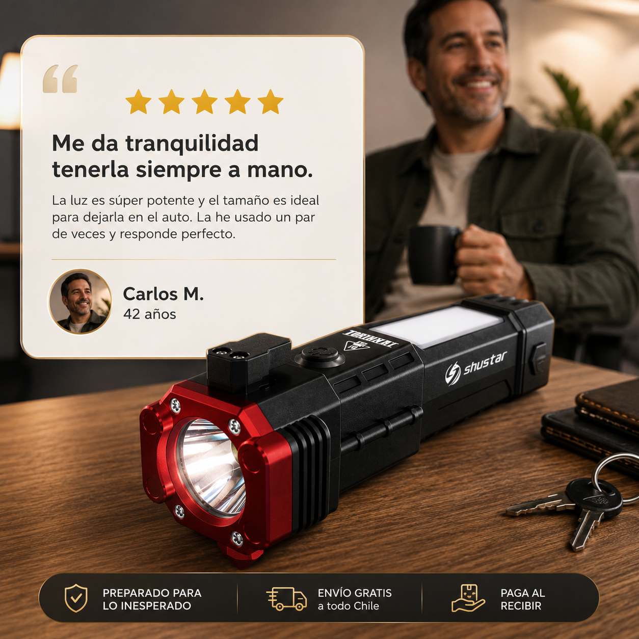 LumiPro 4 en 1 - Luz y seguridad siempre contigo