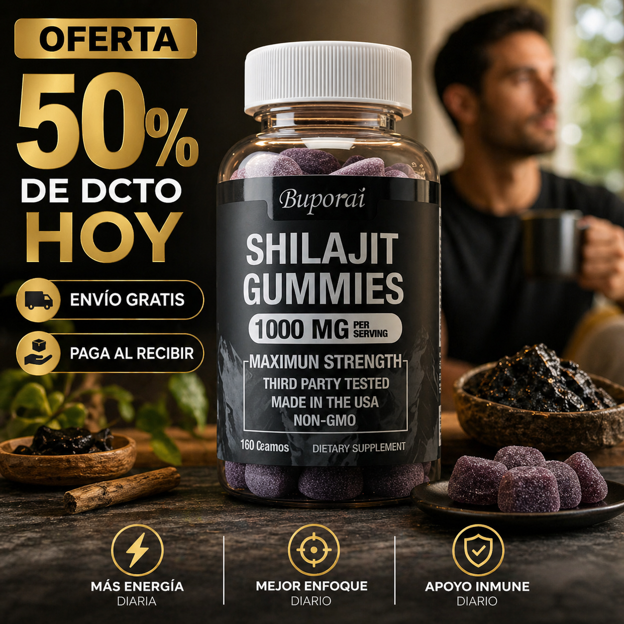 Shilajit Gomitas - Apoyo diario para más energía