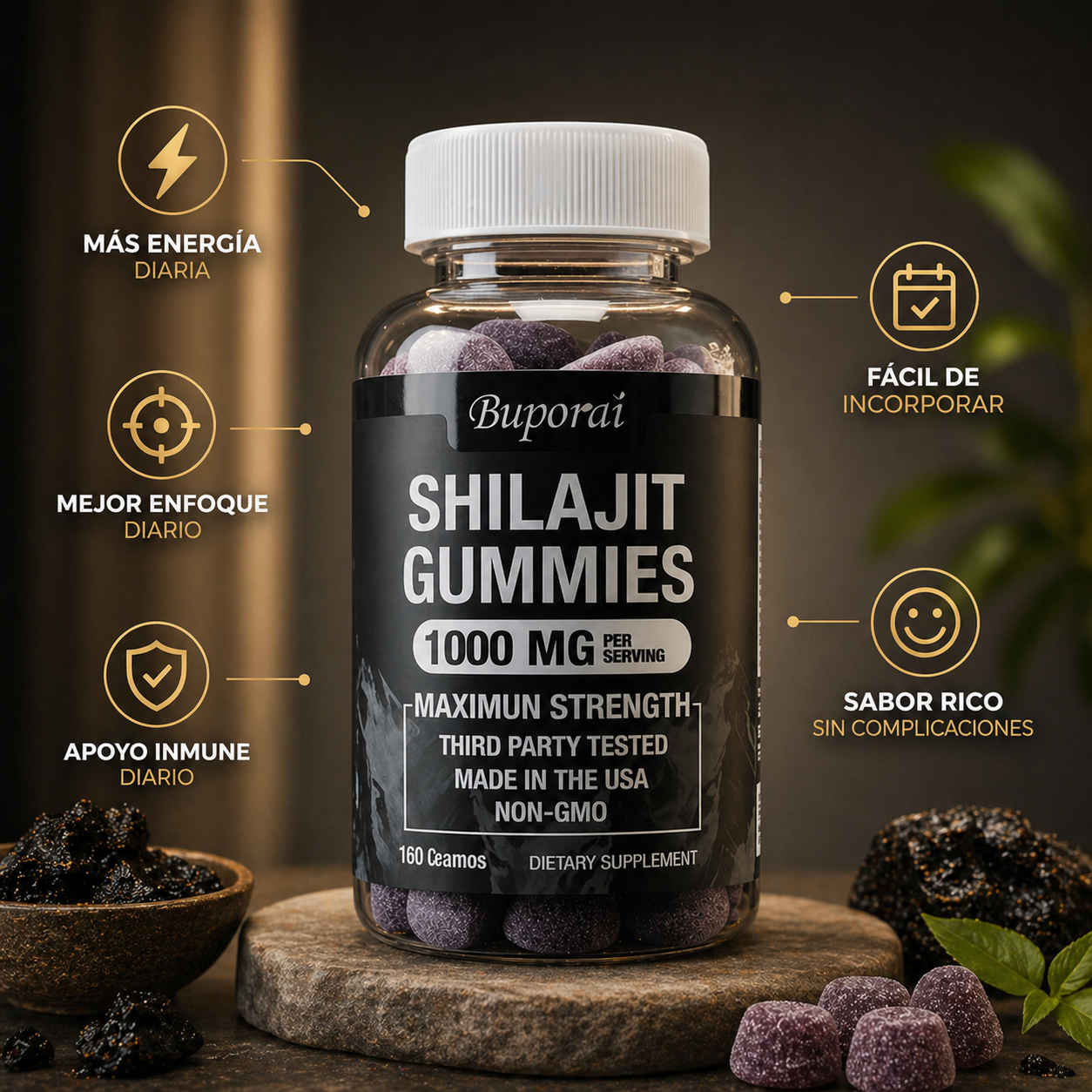 Shilajit Gomitas - Apoyo diario para más energía