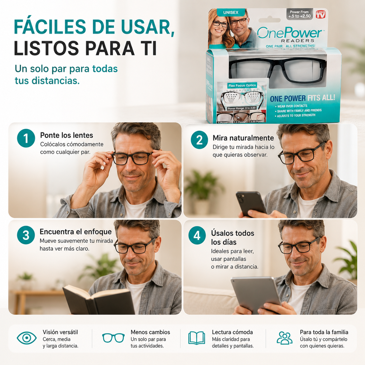 Lentes One Power - Visión clara a distintas distancias