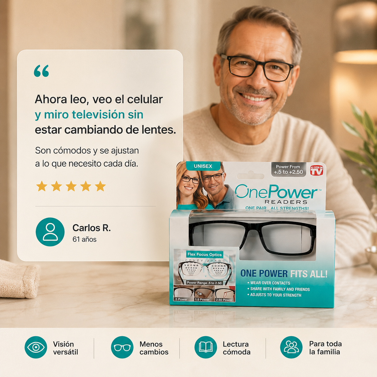 Lentes One Power - Visión clara a distintas distancias
