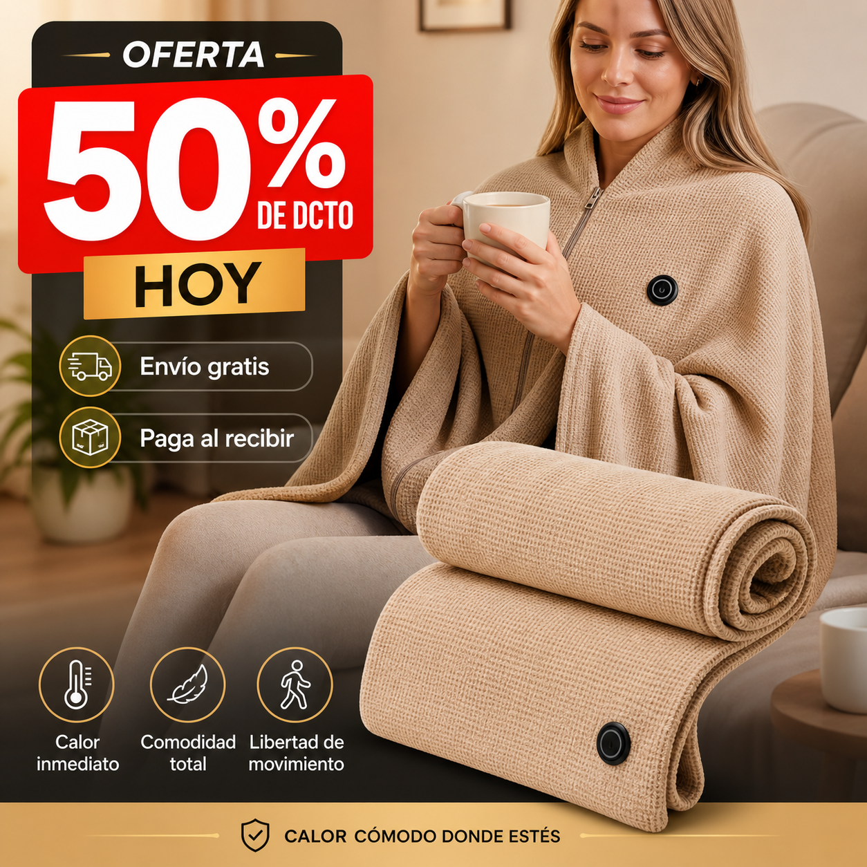 CozyWrap 4en1 - Calor cómodo donde estés