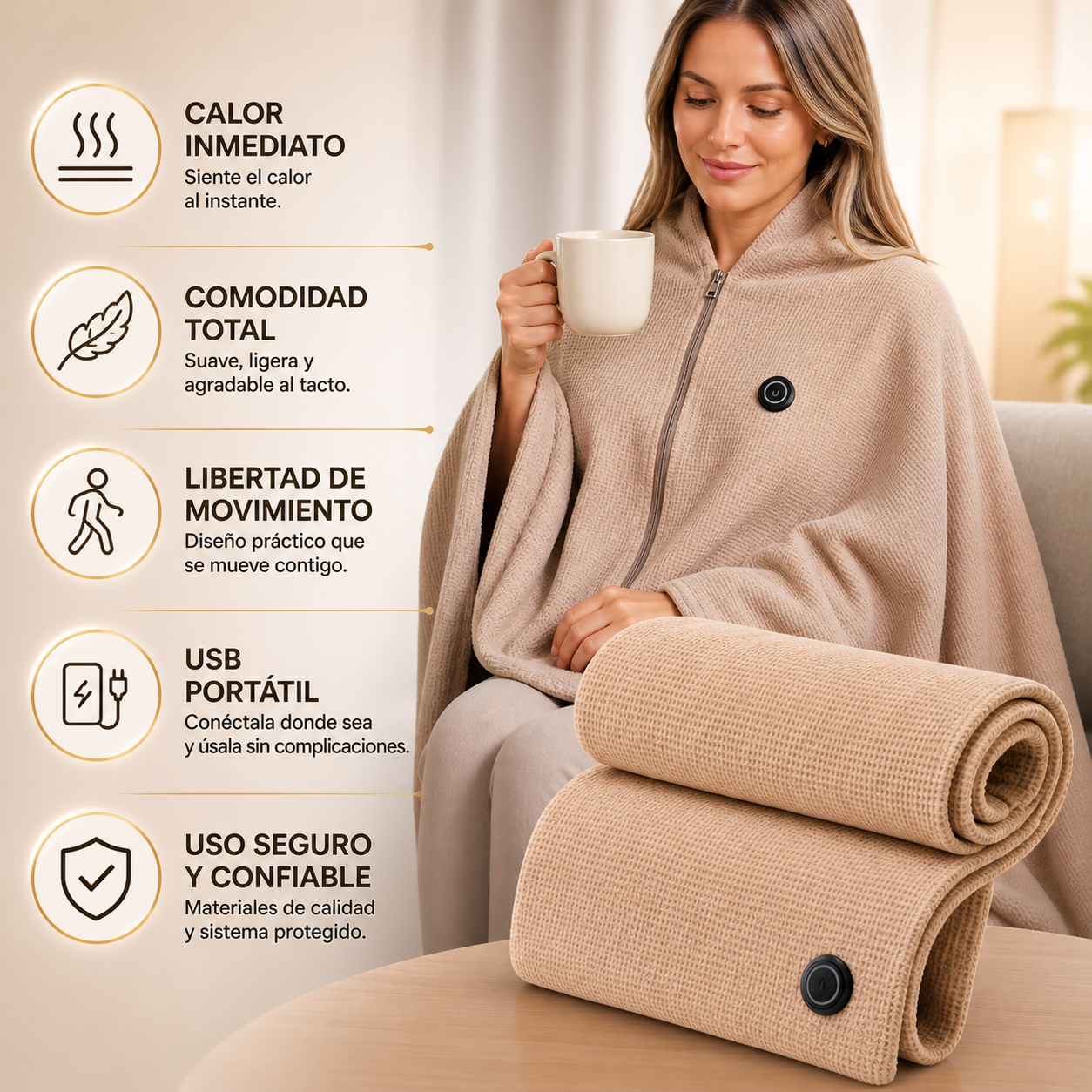 CozyWrap 4en1 - Calor cómodo donde estés