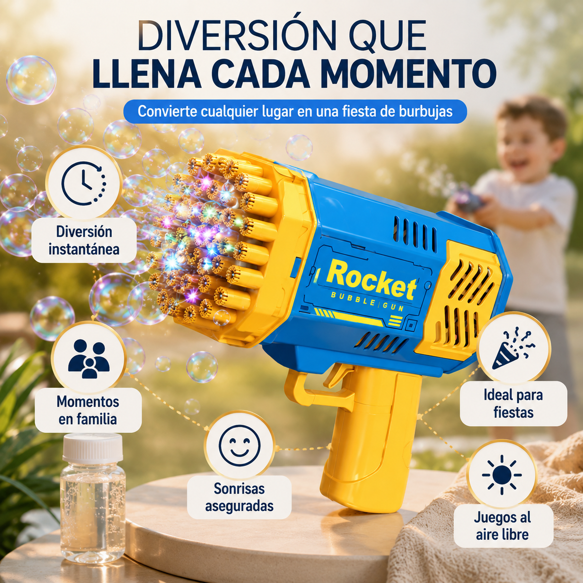 FunBazooka™ – Cientos de burbujas en segundos