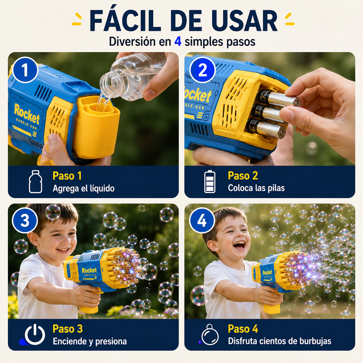 FunBazooka™ – Cientos de burbujas en segundos