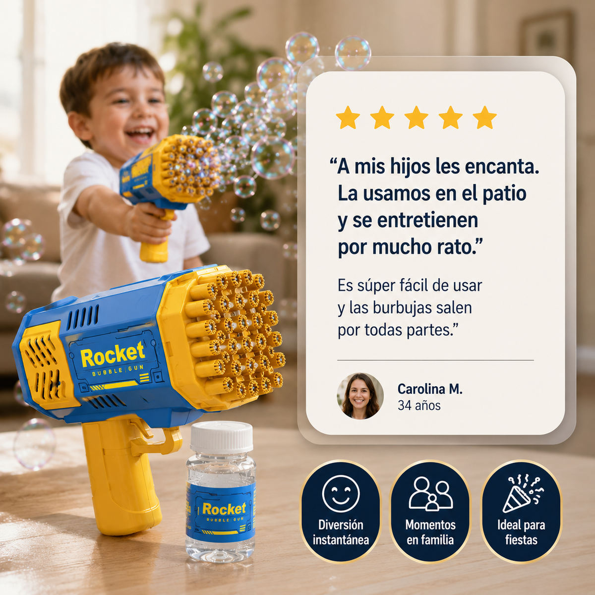 FunBazooka™ – Cientos de burbujas en segundos