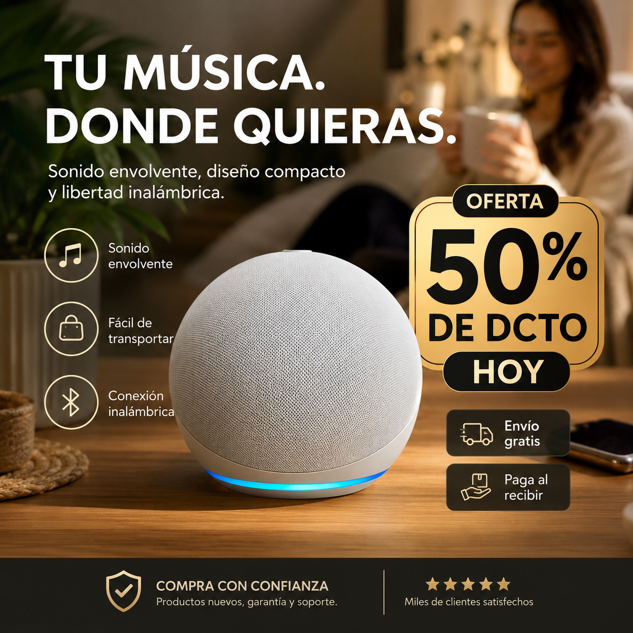 Parlante Bluetooth Alaxe - Audio envolvente y portátil