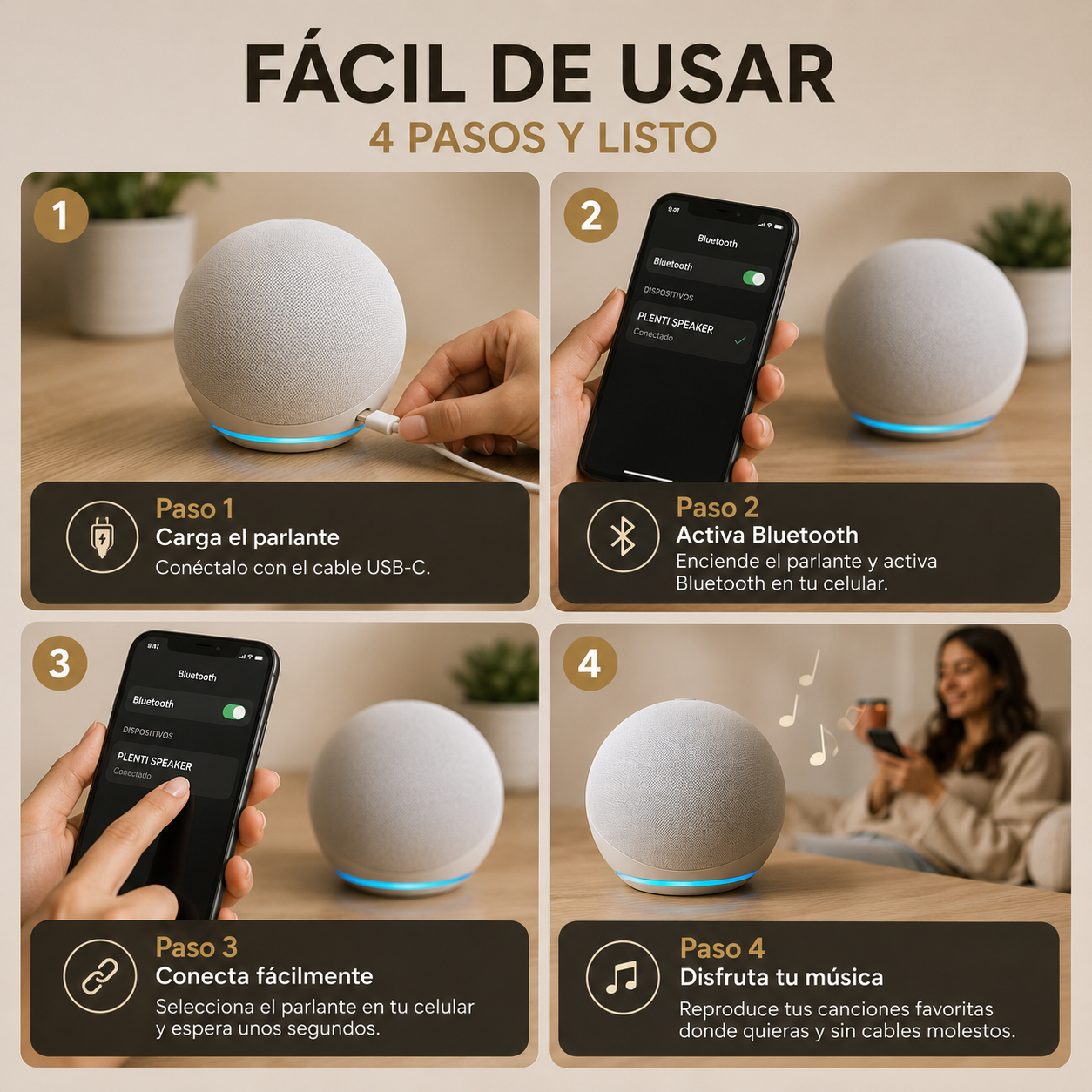 Parlante Bluetooth Alaxe - Audio envolvente y portátil
