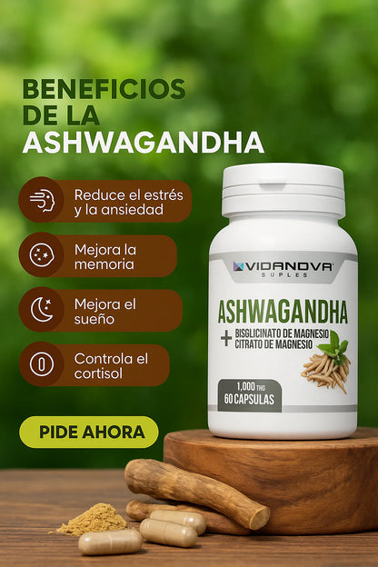 ASHWAGANDHA + MAGNESIO 1000mg 60 CAPS