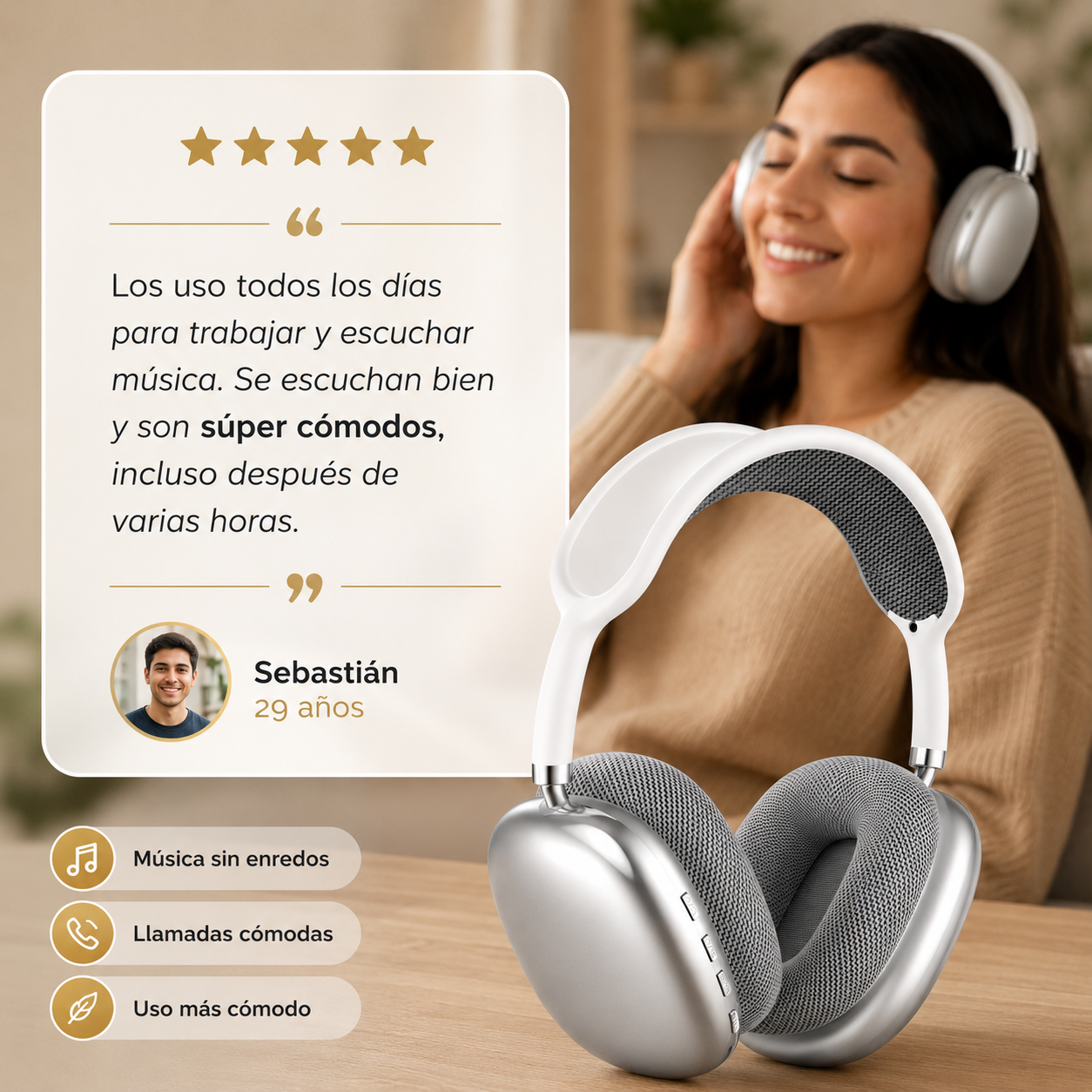 Auriculares P9 Pro Max - Sonido cómodo para cada día