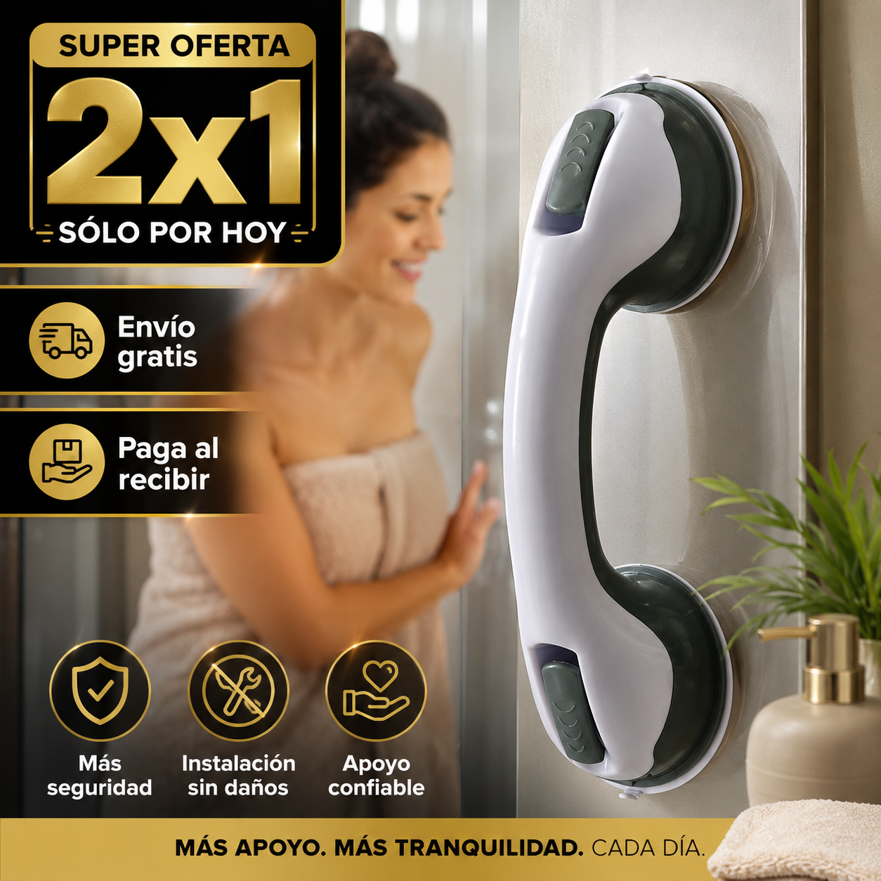 Manilla Seguridad 2x1 - Apoyo firme en la ducha