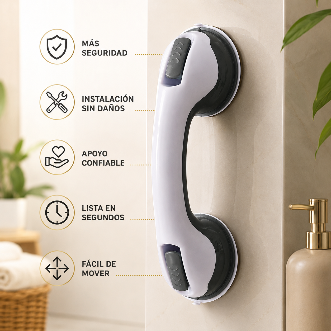 Manilla Seguridad 2x1 - Apoyo firme en la ducha
