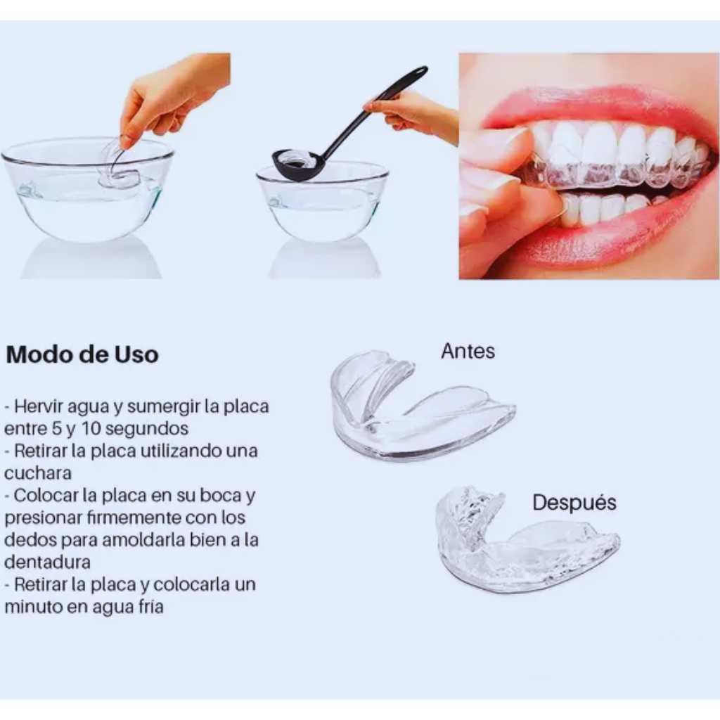 PLACA ANTI BRUXISMO APNEA Y RONQUIDO - 2X1